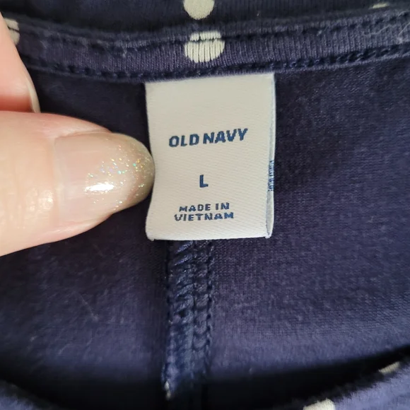 OLD NAVY Navy Blue With White Polka Dots Swing Dress Women's Size Large - Picture 3 of 9